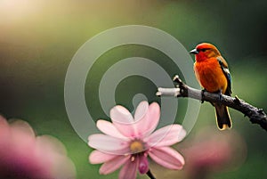 red cardinal on a branch cardinal on a branch red headed bee eater
