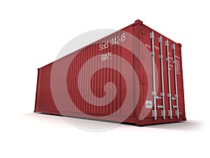 Red cargo container