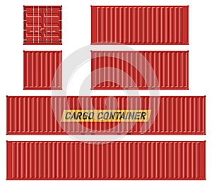 Red Cargo Container Vector llustration