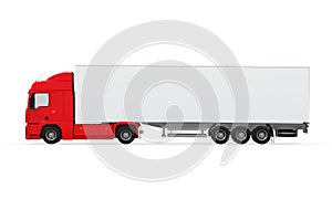 Red Cargo Delivery Truck