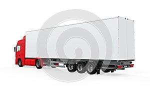 Red Cargo Delivery Truck