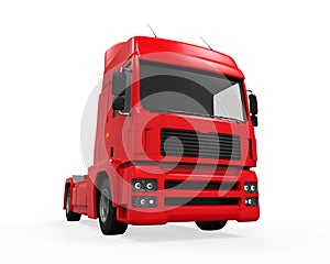 Red Cargo Delivery Truck