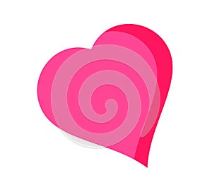 Red carmine heart. Romantic symbol of love