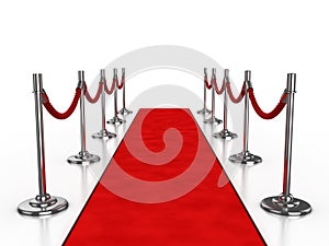 Red carpet 3d illustration