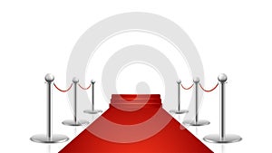 Red carpet animation on white and transparent background