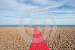 Red carpet on a beach