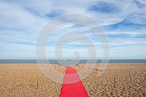 Red carpet on a beach