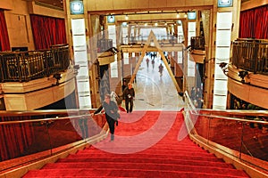 Red carpet in Dolby Theater. Hollywood Blvd getting ready for the 90th Academy Awards, the 2018 Oscars ceremony