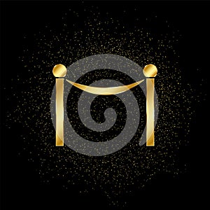 red carpet gold icon. Vector illustration of golden particle background