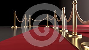 red carpet and golden barrier