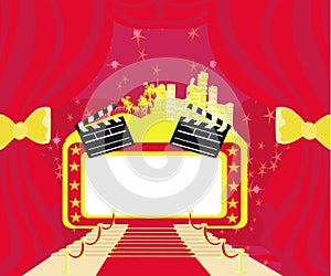 Red carpet Hollywood premier , abstract card