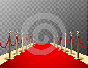 Red Carpet Realistic Colored Composition