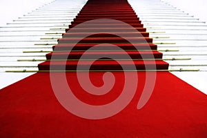 Red carpet on staircase