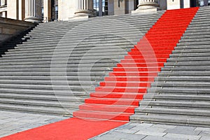 Red carpet stairs, success