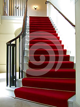 Red carpet stairwell photo