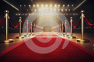 Red Carpet To Award Event Background Generative AI