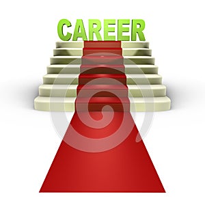 Red carpet to a successful career - a 3d image