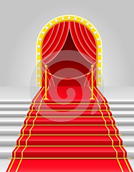 Red carpet with turnstile vector illustration