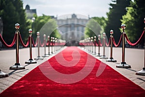 Red carpet waiting for the stars to appear at the awards ceremony