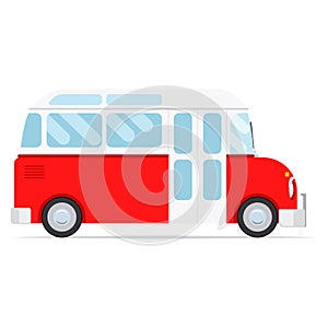 Red cartoon bus