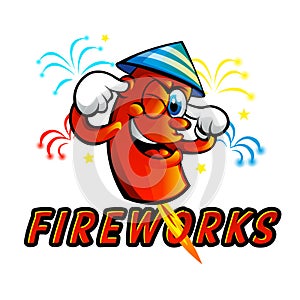 Red Cartoon fireworks