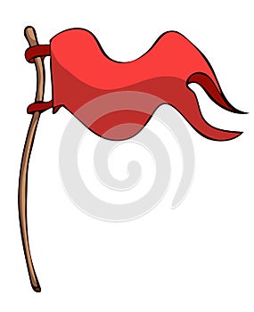 Red Cartoon Flag.