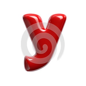 red cartoon letter Y - Small 3d glossy font - Suitable for events, design or passion related subjects