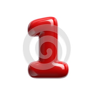 red cartoon number 1 - 3d glossy digit - Suitable for events, design or passion related subjects