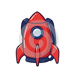 Red Cartoon Rocket Illustration