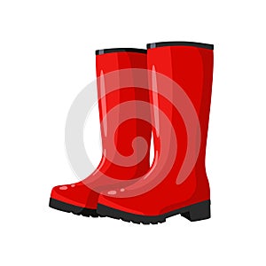 Red cartoon rubber boots