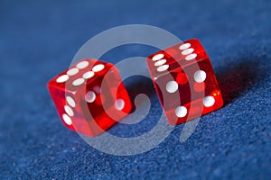 Red casino dice