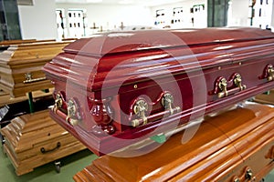 Red casket