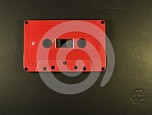 Red cassette tape