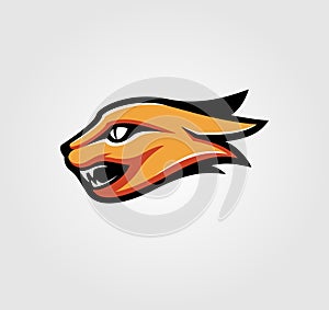 Red cat mascot logo vector