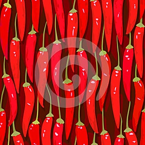 Red cayenne chili pepper seamless
