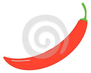 Red cayenne pepper color icon. Hot chilli