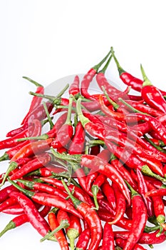 Red Cayenne pepper on white