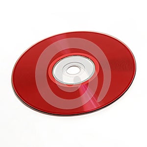 Red CD isolated on white background