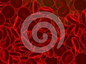 Red cells part of blood - 3d rendering