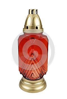 Red cemetery lantern