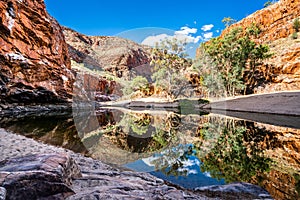 Red centre landscape with distant view of Mount Sonder NT outback Australia