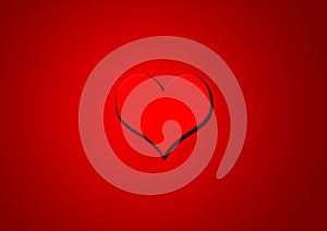 Red centred love heart background