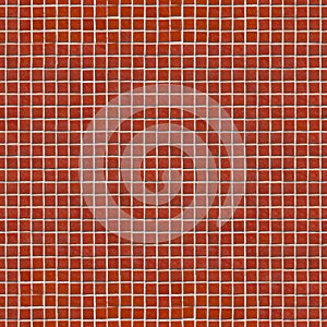 Red Ceramic Mosaic. Seamless Tileable Texture.