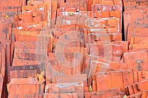 Red ceramic roof tiles