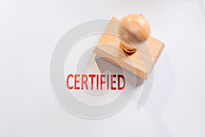 Red certified rubber stamp