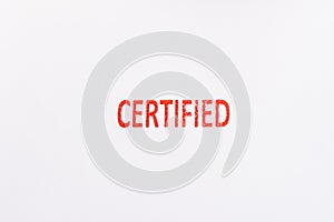 Red certified rubber stamp