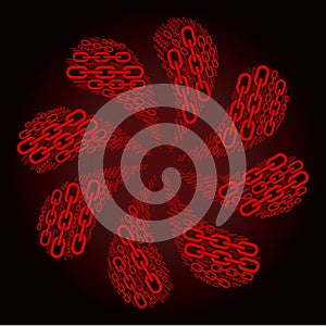 Red Chain Integrity Icon Rotation Flower