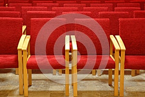 Red chair in auditoriums