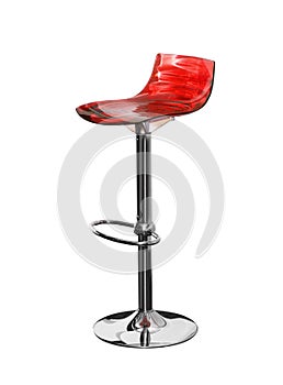Red chair bar stool isolated on a white background