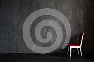 red chair in a dark room interior furniture